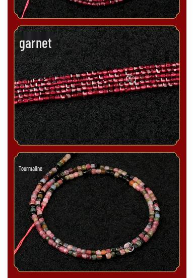 Natural Gemstone Mini Cubes: Tourmaline, Lapis Lazuli, Garnet, Black Spinel - DIY Beading Accessories.