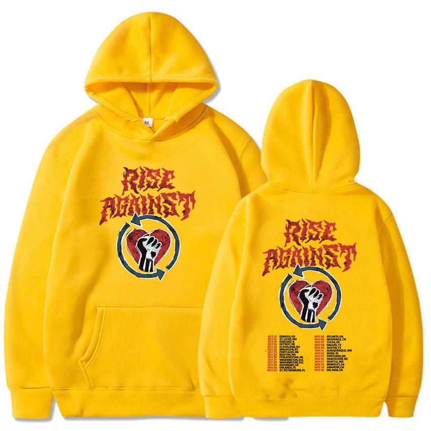 Rise Against Tour Hoodies Men Women Moletom Casual Unisex Streetwear Graphic Heavy Mental Fashion Sweatshirts
