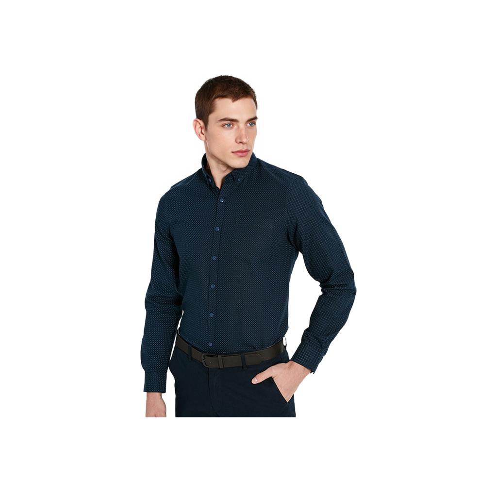 Levis Color Block Comfortable Square Neck Long Sleeve Shirt Men shirts Blue 65824-0322
