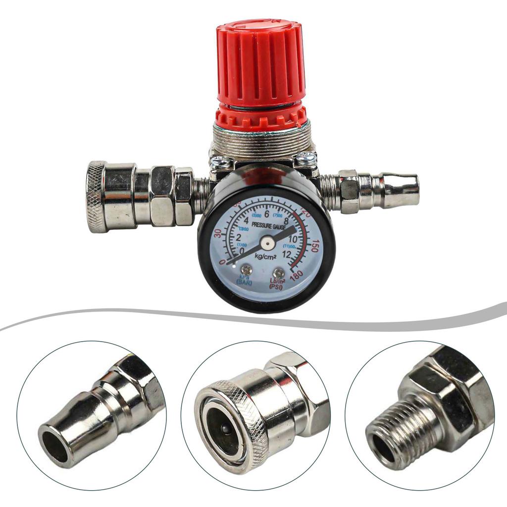1/4 Air Pressure Regulator Pressure Reducer Pressure Control Valve With Pressure Gauge 175PSI For Air Compressor Pressure Switch