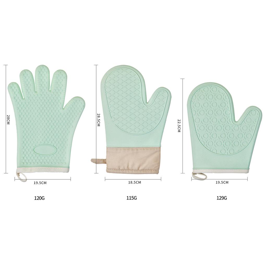 Five-finger Silicone Cotton Gloves Wrapped with Wide Silicone Insulation Gloves Baking Oven Microwave Gloves