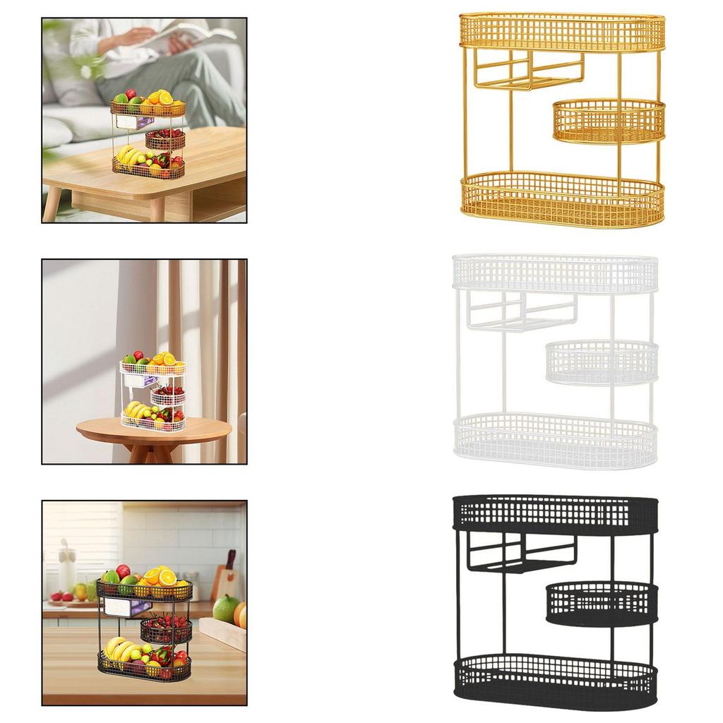 3-stufiger Obstkorb Wohnzimmer Obstschale Snack- und Süßigkeitenhalter Couchtisch