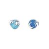 S999 Sterling Silver Asymmetrical Sun Moon Star Stud Earrings with Enamel Design for Women