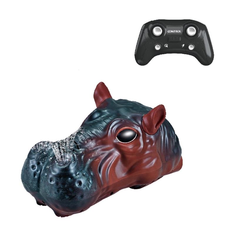 

Игрушка для детского бассейна «Гиппопотам на радиоуправлении» для детей, мальчиков и девочек, имитация распыления воды, животное на радиоуправлении, механический робот 1