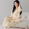 2025 Women's Cotton Pajama Set: Long Sleeve Spring/Autumn Cardigan, Plus Size, Thin, Sweet Homewear.