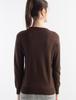 Women's Solid Color Wool Pullover Sweater - Round Neck, Long Sleeve, Versatile Base Layer Knitwear