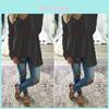 Elegant Plus Size Women Long Sleeve Loose Blouse With Baggy V Neck Tunic T Shirt