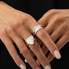 Exaggerated Wide Ring Set Heart Shaped Women Jewelry Fashion Joint Rings  Ladies