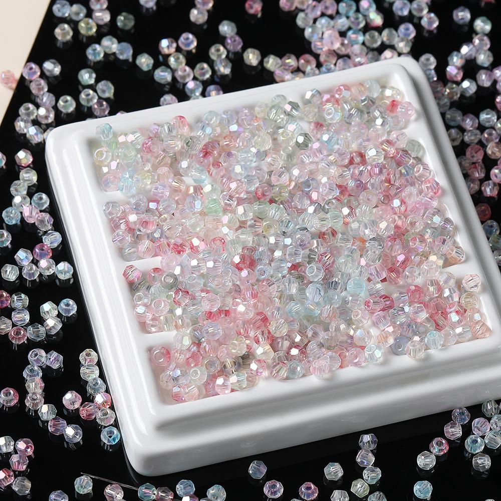 100pcs 3.5x4.5mm Shiny Crystal Beads Glass Mixed Beads Loose Spacer Beads for Bracelet DIY Jewelry Making Accessories