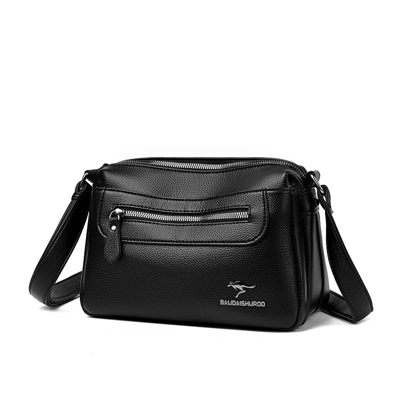 Fashionable Women's Leather Crossbody Bag, Elegant Shoulder Bag, Women's Large Capacity Crossbody Bag, Retro Shoulder Bag, Multi Pocket Shoulder Bag