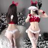 Festive Bunny Girl Christmas Cosplay Set - Cute Plush Costume for New Year Celebrations