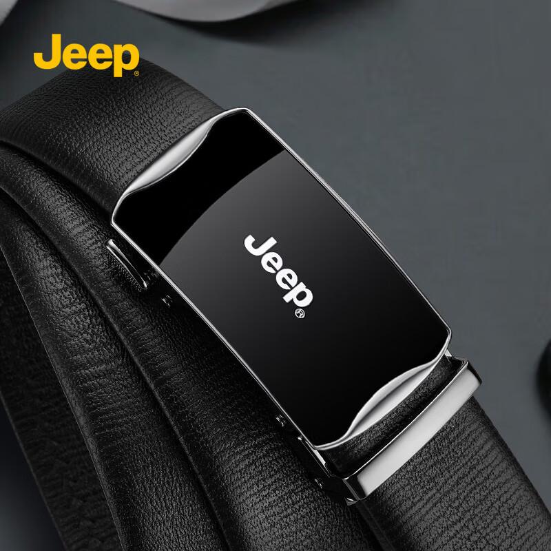 

JEEP Men s Genuine Leather Automatic Buckle Belt 120cm