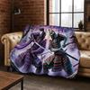 Japanese Samurai Bushido Katana Flannel Blanket Soft Warm Blanket for Bedroom Living Room Bed Office Travel Camping Picnic Gift