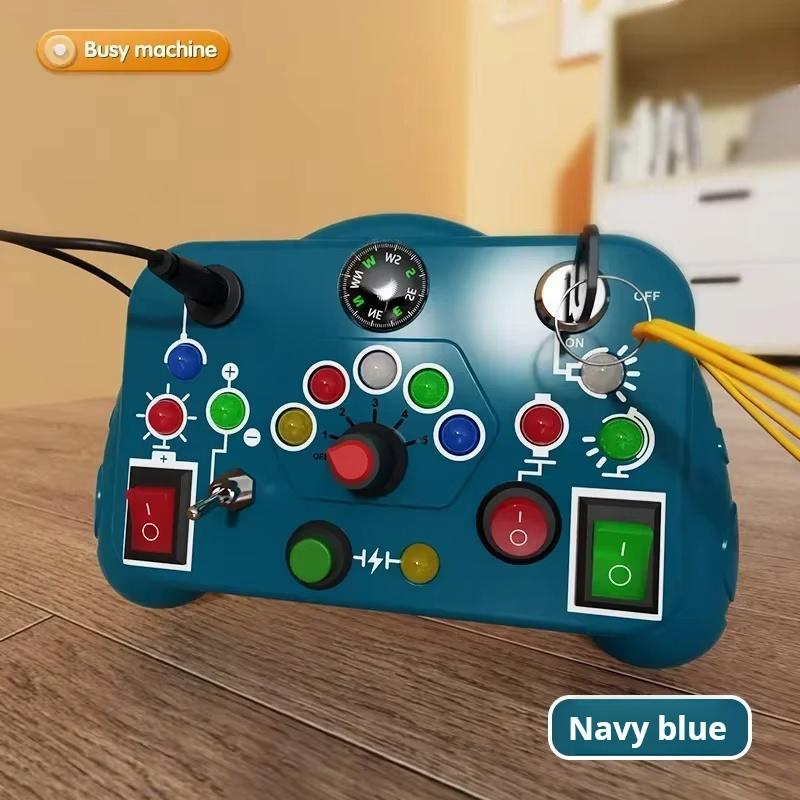 Montessori Busy Board Sensory Toys Cartoon With Led Light Switch Control Board Travel Activities Children Game For 2-4 Years Old