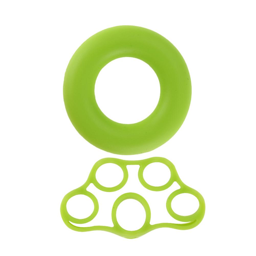 2Pcs/set Silicone Hand Grip Strengthener Finger Stretcher Hand Exercise Gym Fitness Grip Finger Trainer Ring #11326