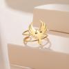 Phoenix Totem Women's Open Ring Stainless Steel Gold Animal Finger Rings Jewelry Gifts Trendy In