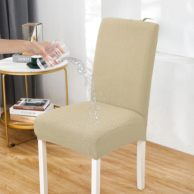 

Нові водонепроникні жаккардові чохли на стільці для їдальні М які еластичні чохли для їдальні, знімний захисний чохол для стільця, який миється 1-PCS