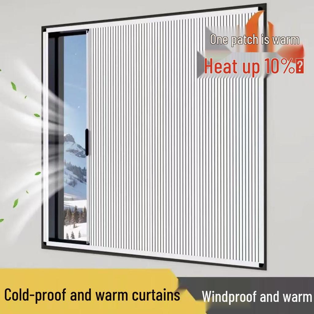 Aluminum Alloy Honeycomb Insulated Windproof Folding Window Curtain with Sliding Screen and Sun Protection