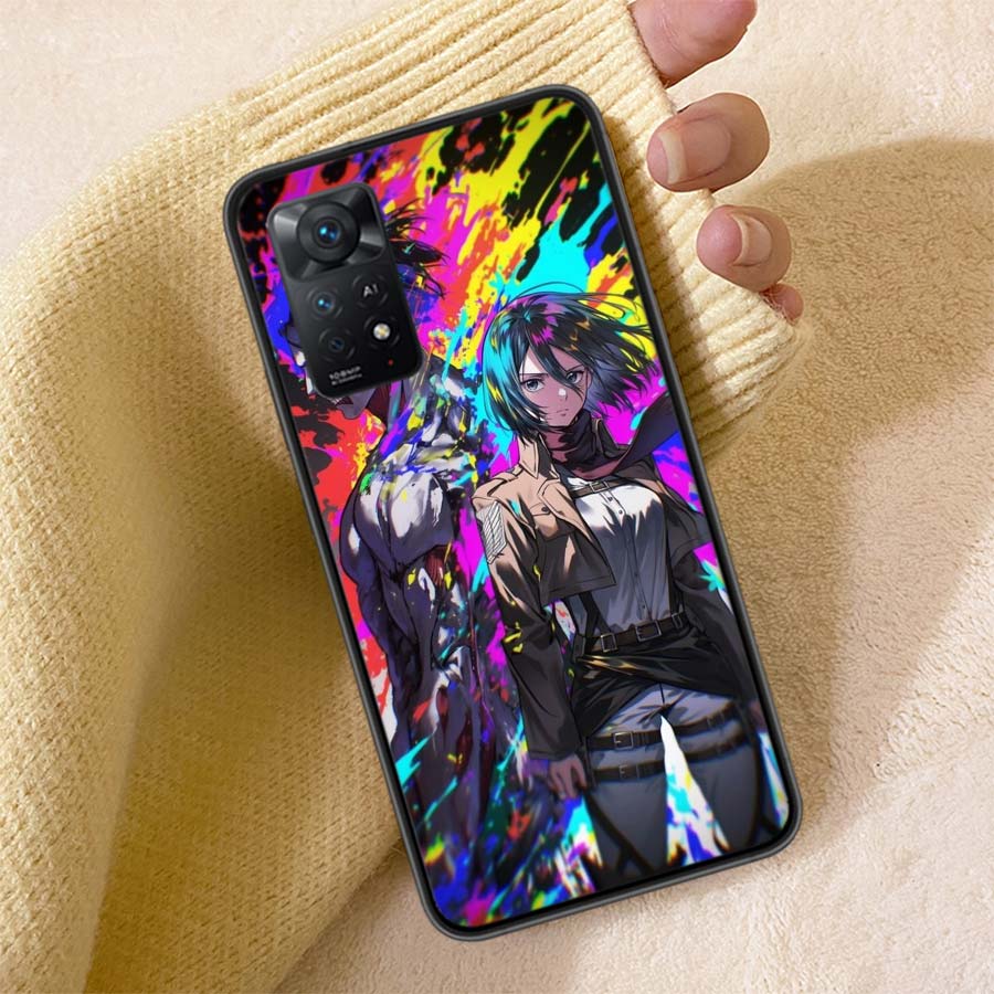 Character MIKASA Phone Case For Redmi Note 13 14 15 Pro Plus 12 13C 12C 15C 9 10 10C 9T 9C 9A TPU Soft Cover Clear Cell Cases Sh