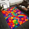 Colorful Geometric Carpet with Stars, Rainbows, and Flowers Pattern Suitable for Use As an Anti-slip for Living Room Bedroom Sofas