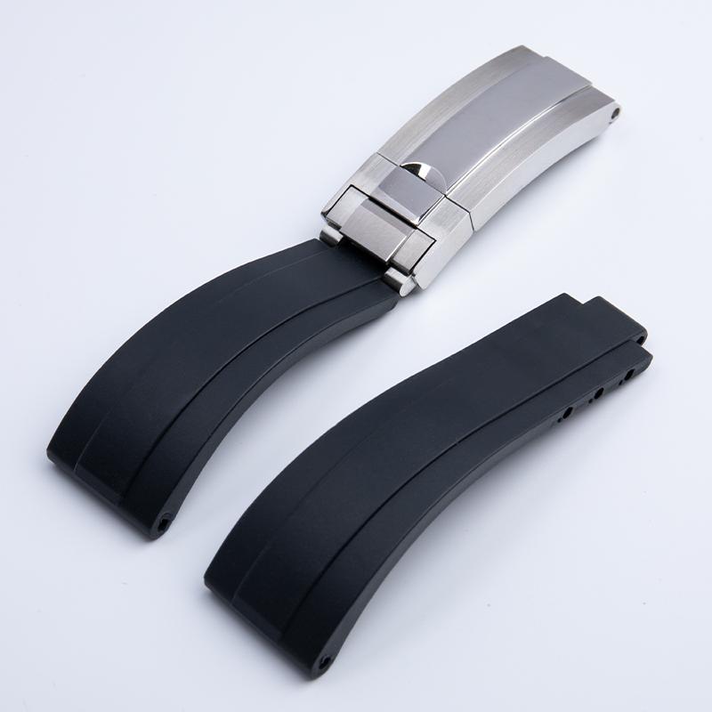 Kautschuk Kurze Dornschließe Uhrenarmband 20/21mm Passend für Rolex Daytona Submariner Role OYSTERFLEX Yacht Master Kleines Handgelenk Silikonarmband