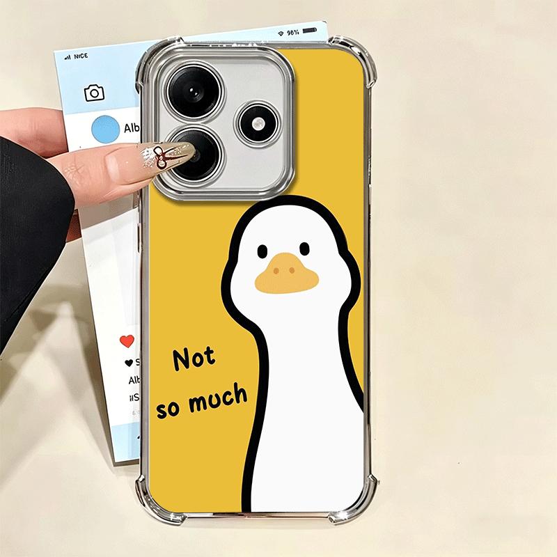 Cartoon Cute Duck Soft Phone Case For Xiaomi Redmi Note 14 15 Pro Plus 13 12 11S 11T 5G 10 9S 9 Plating Anti-Fall Fundas
