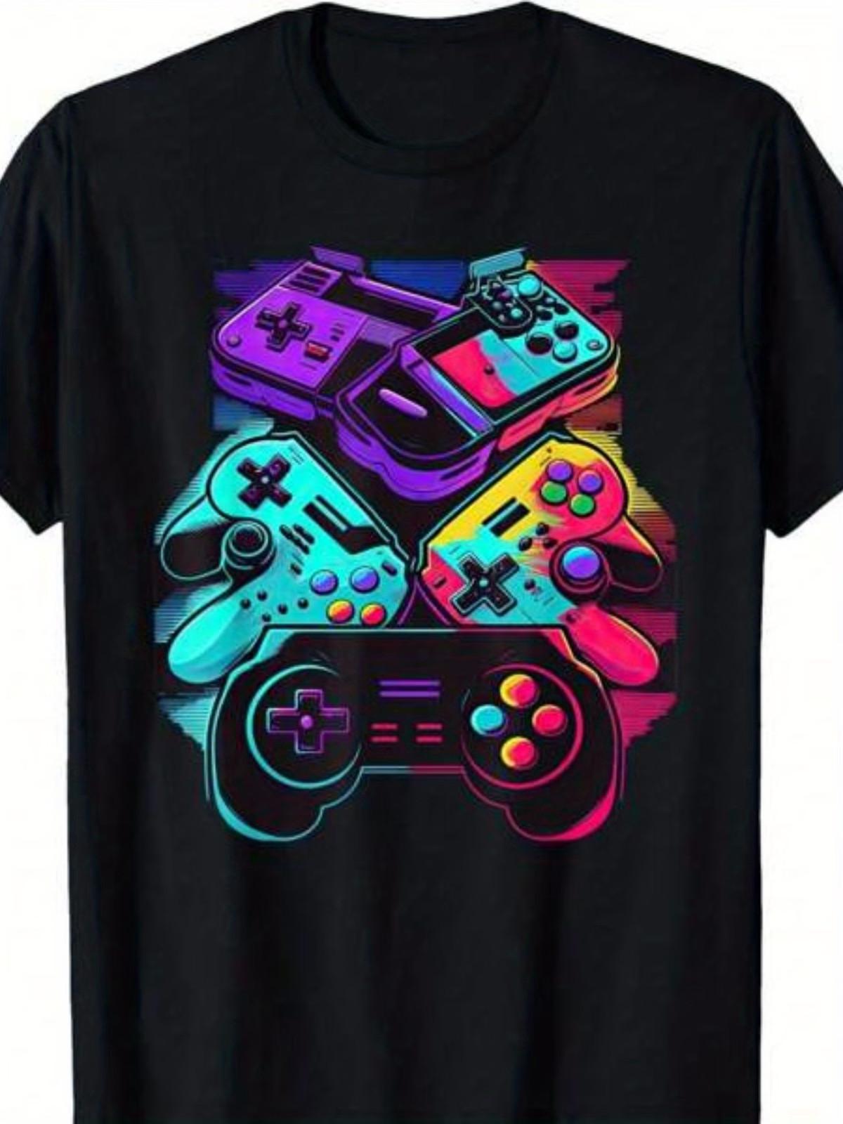 Men S Plus Size Vintage Gaming T-Shirt - Retro Video Game Controller XXXL