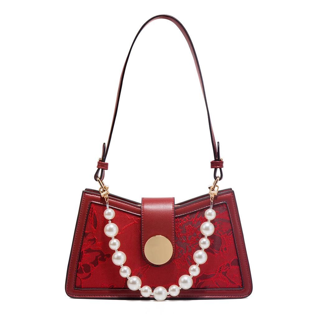 Red Women's Crossbody Bag 2024 Spring/summer New Fashion Wedding Bag High-end Handbag Bridal Bag