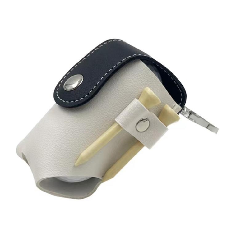 PU Leather Golf Ball Pouches With Keychain Hook Waterproof Golf Ball Organiser Bag for Small Accessories Management