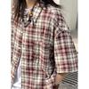 Retro Plaid Shirt Men'S Short Sleeved Trendy Casual Versatile Shirt Hong Kong Style Spring And Autumn Hooligan Handsome Inch Jacket
