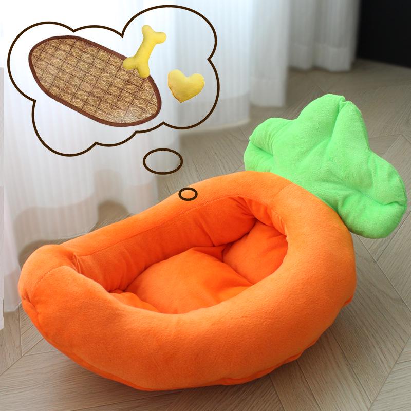 Cartoon Banana Pet Bed for Cats and Small Dogs - Teddy, Bichon, Pomeranian - Four Seasons Mat