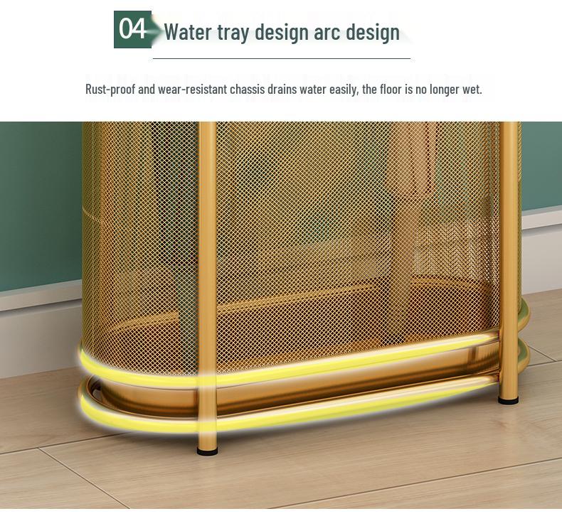 Elegant Wrought Iron Umbrella Stand with Drainage for Entryways