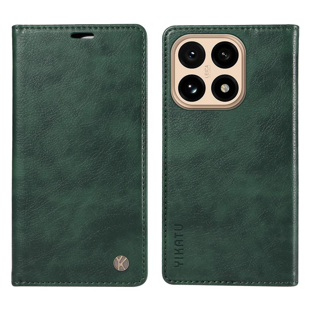For Xiaomi 15T Wallet Case YIKATU YK-006 Magnetic Closure Leather Phone Cover Litchi Texture