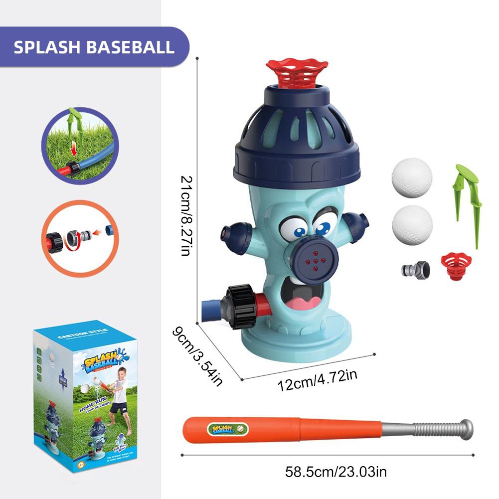 Cute Fire Water Sprinkler Baseball Toy Summer Garden Lawns Water Toys for Boys Girls Summer Backyard Lawn Pool Party Fun