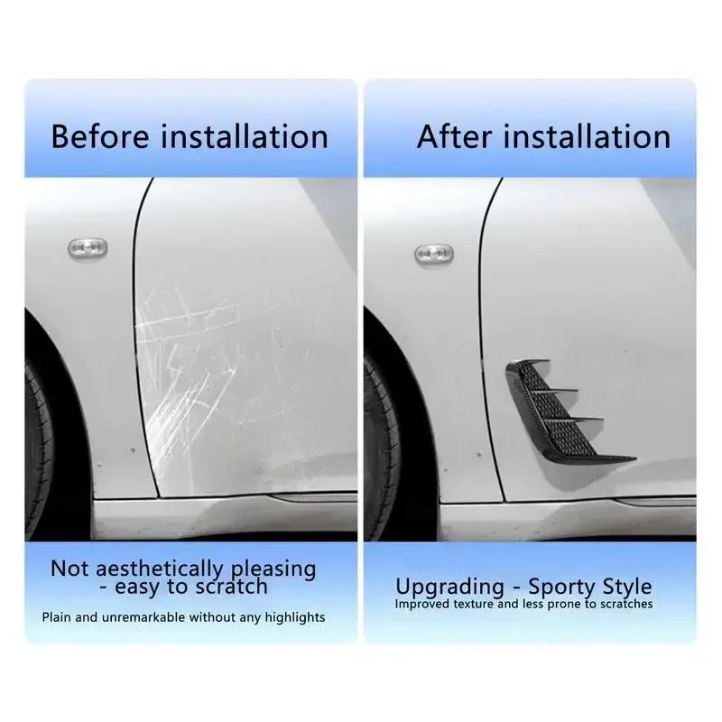 1 Pair Side Flow Vent Fender Vent Wing Cover Sticker Auto Air Flow Bumper Air Intake Hood Sticker Automobiles Exterior Universal