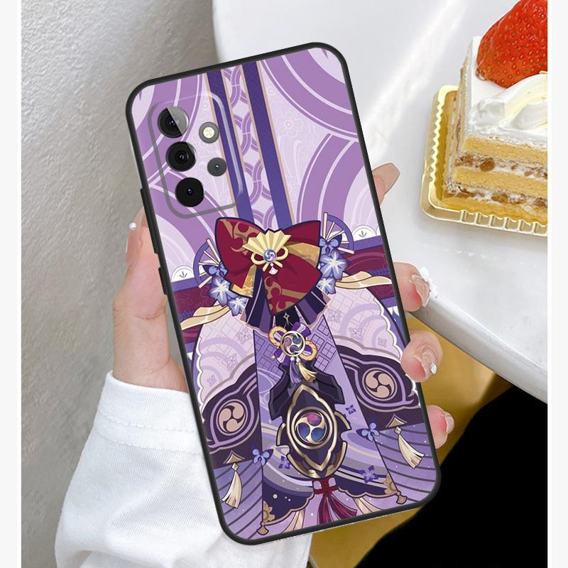 Pouzdro Genshin Impact Raiden Shogun Funda pro Samsung Galaxy A52 A32 A12 A14 A34 A54 A51 A71 A53 A33 A13 A15 A25 A35 A55