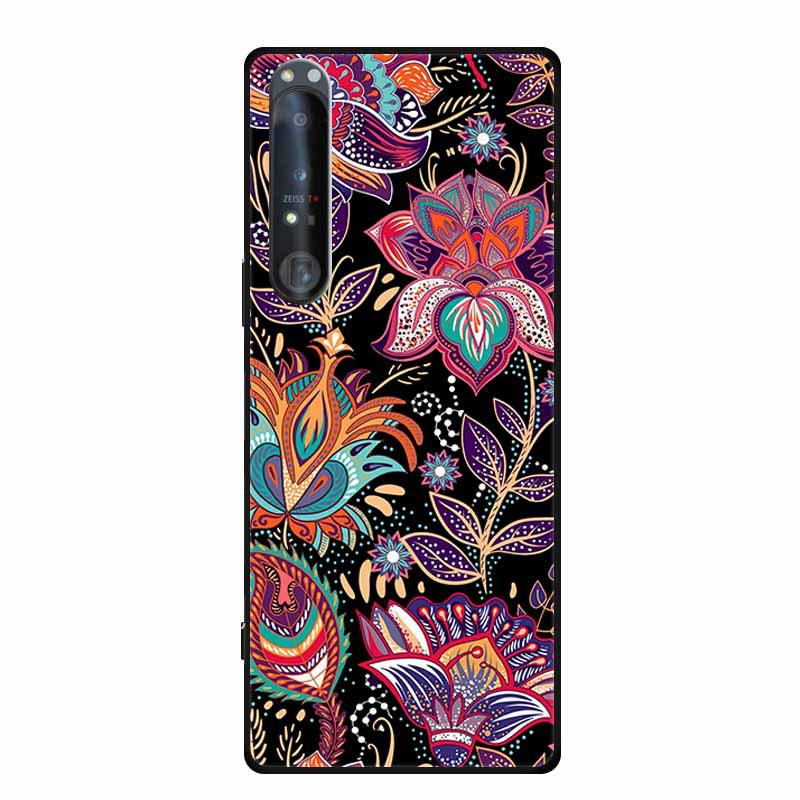 Embossed Color Painted Soft Case with Textured Design for Sony 1 IV Phone