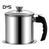 1.4/1.9 L Stainless Steel Bacon Grease Saver Container with Fine Mesh Strainer Non-slip Bottom And Airtight Lid Cooking Oil Keeper Pot for Kitchen