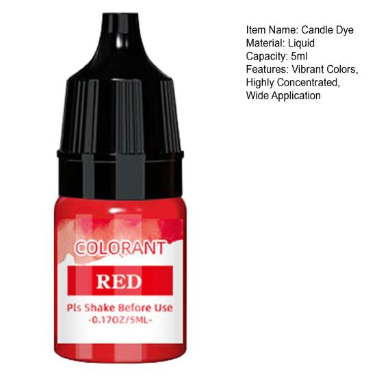 Candle Dye Highly Concentrated Candle Wax Dye 5ml Liquid Candle Dye for Soy Wax Beeswax Palm Gel Paraffin Wax Soap Coloring DIY Candle