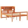 Solid Wood Bed with Shelf Without Mattress Wax Brown 160x200 Cm