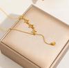 18K Gold Plated Hollow Star Tassel Clavicle Chain Necklace - Women's Colorfast Accessory, New Niche Design