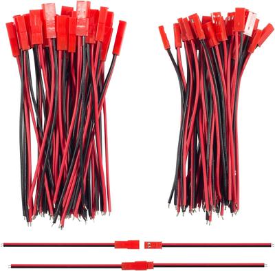 Lot de 10 paires de connecteurs JST 22 AWG, 2 broches mâles et femelles, câble pour bande lumineuse LED, jouets RC, adaptateur de batterie, 10 cm