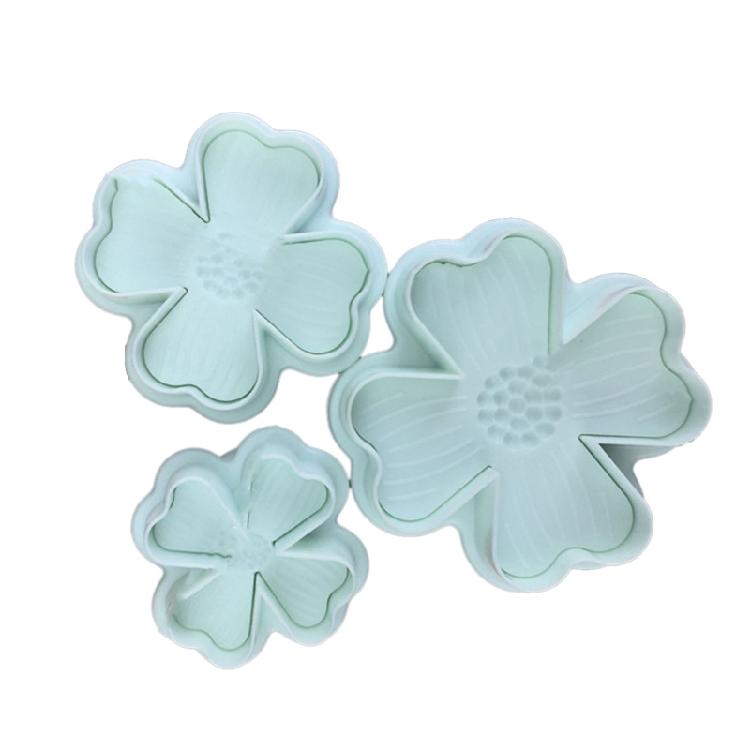 Set of 3 3D Biscuit Molds Flower Shaped DIY Baking Accessories for Baking Lovers