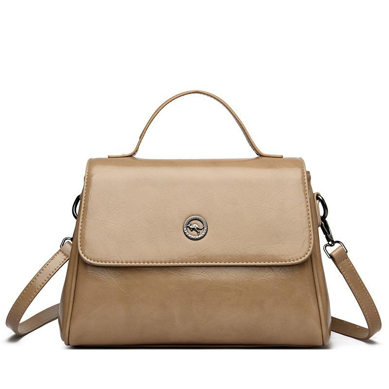 

Весенние новые модные простые женские сумки из искусственной кожи, легкие, роскошные, высококачественные, однотонные, женские сумки-тоут, универсальные сумки через плечо с пряжкой для поездок на работу хаки