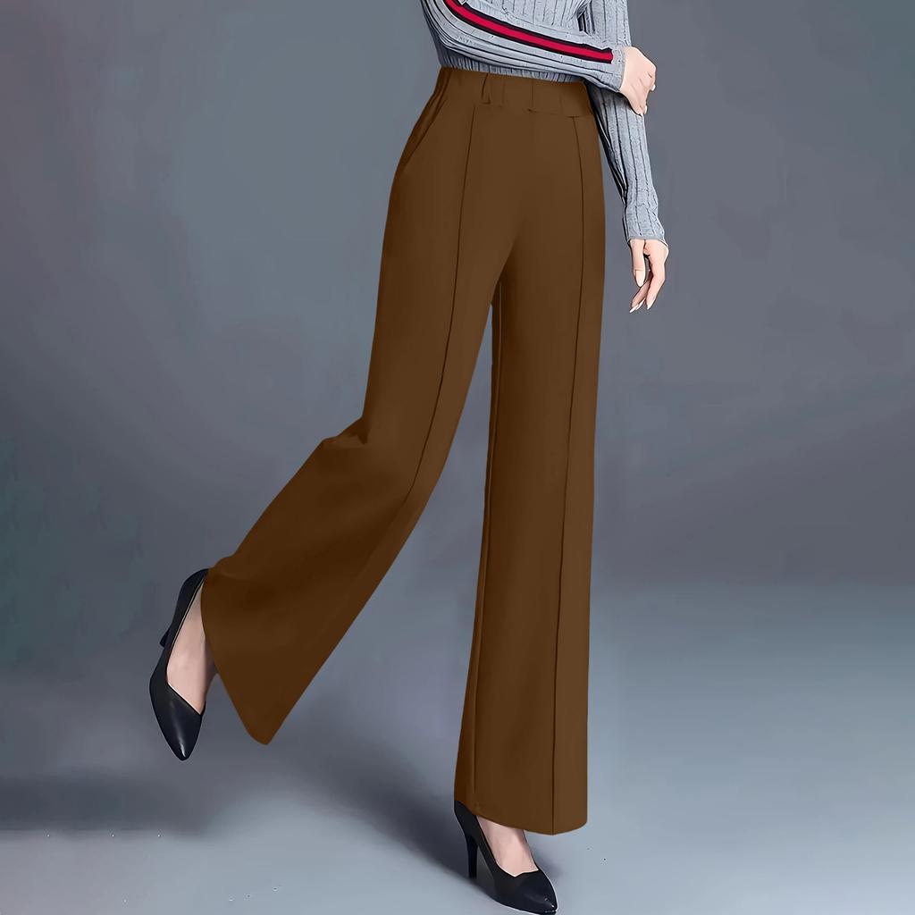 Women's Casual And Stylish Solid Color Wide-leg High-waisted Loose Slimming Casual Pants