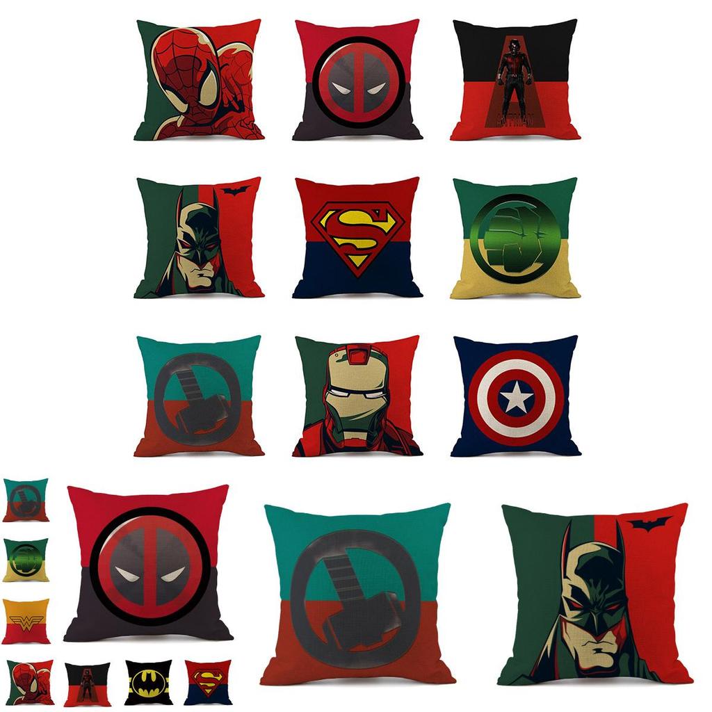 Elegante Superhelden Spiderman Ironman Superman Kissenbezug Mit Unsichtbarem Reißverschluss