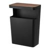 Yamazaki Jitsugyo (Yamazaki) Top Plate Trash Can Square Shape Brown W31 x D17 x H42.5cm RIN RIN Bags Can't Be Seen Trash Can Side Table 1981