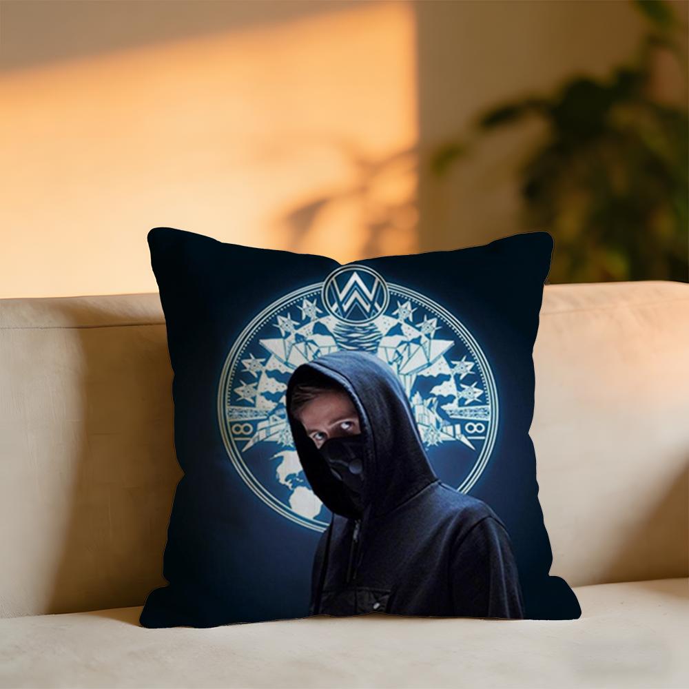 

AAlan WalkerPopular Singer Edm Rave Dj Alan 6 Walker Cushion Cover Cozy Velvet Throw PillowSoft Warm Cushion For Sofa Bed 30X30cm