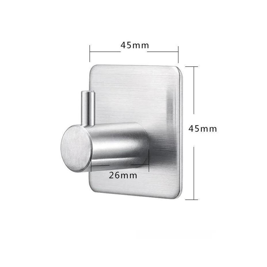 1 Pcs Bathroom Anti-Rust Towel Hook Sticker Adhesive Stainless Steel Wall Door Clothes Coat Hanger Kitchen Portable Gadget