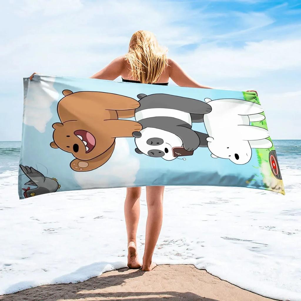Anime Naked Bear Cute Cartoon Superfine Fiber Beach Sauna Towel Room Decor Bath Children Hand Towels Bathroom Home Shower